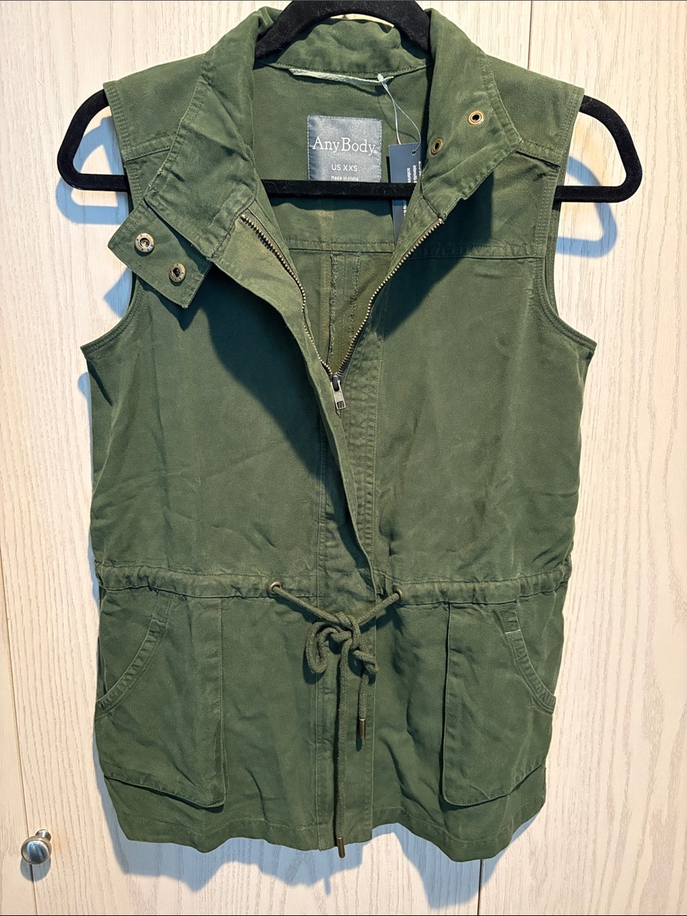 AnyBody Olive Utility Drawstring Vest